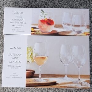 NWT! Sur La Table Stemless and Stemmed Wine Glass Set